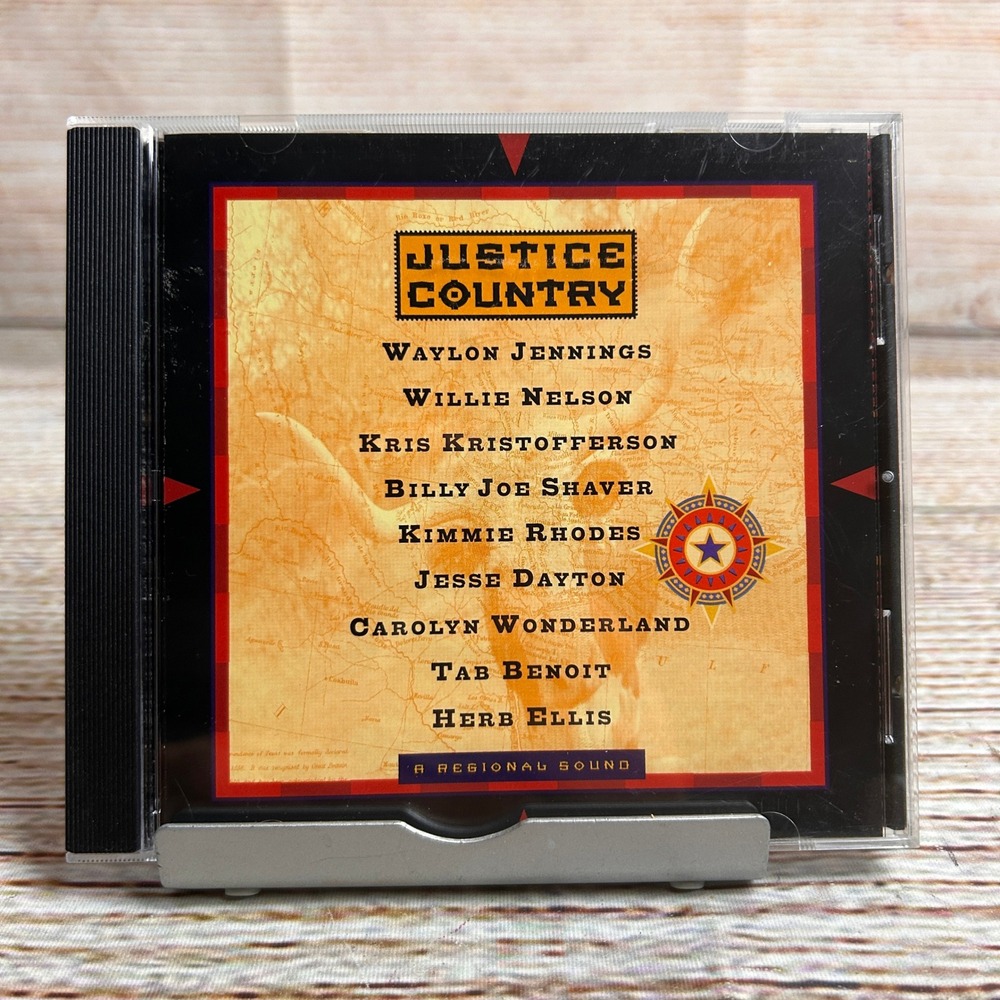 Justice Country CD 1996 Justice Records Waylon Jennings Willie Nelson JR 0011-2
